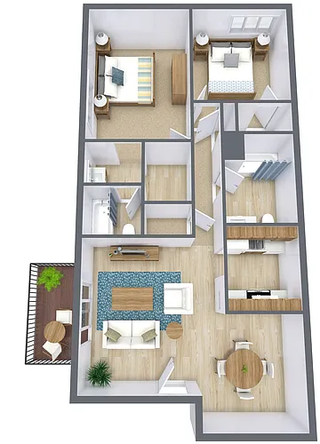 Floor plan Two Bedroom 22A