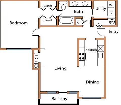 Floor plan 1 Bedroom