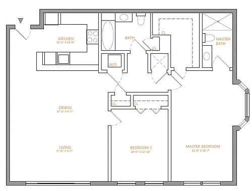 Floor plan 2 Bed/2 Bath-S