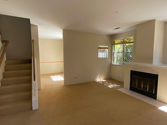Natural fireplace in the living room with bonus office or TV room.