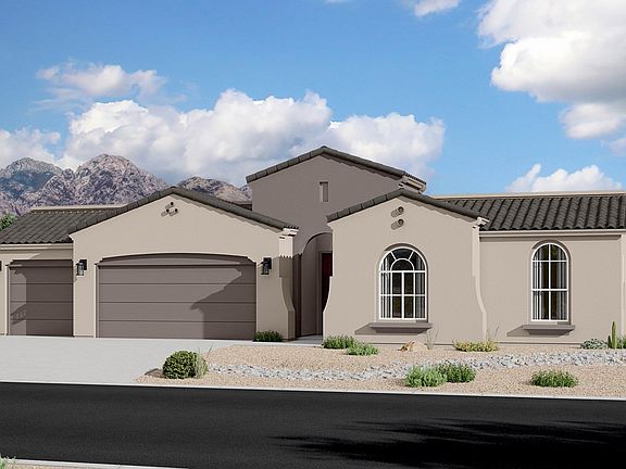 Spanish Elevation - 3 Car Garage