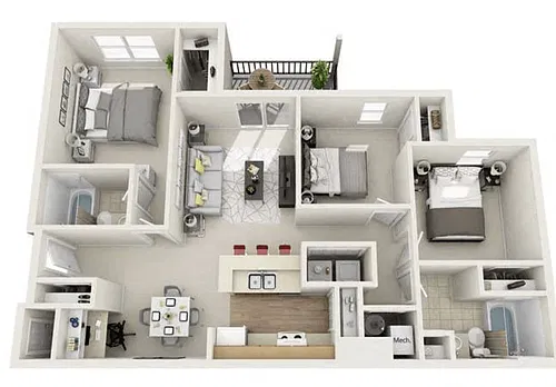 Floor plan 3 Bedroom 2 Bathroom