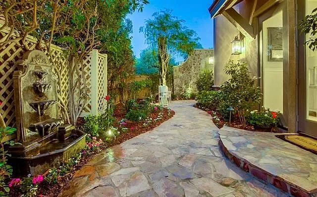 Beautifully designed pathway from the home entrance to the backyard