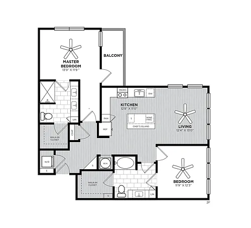 Floor plan Pinstripe Renovated