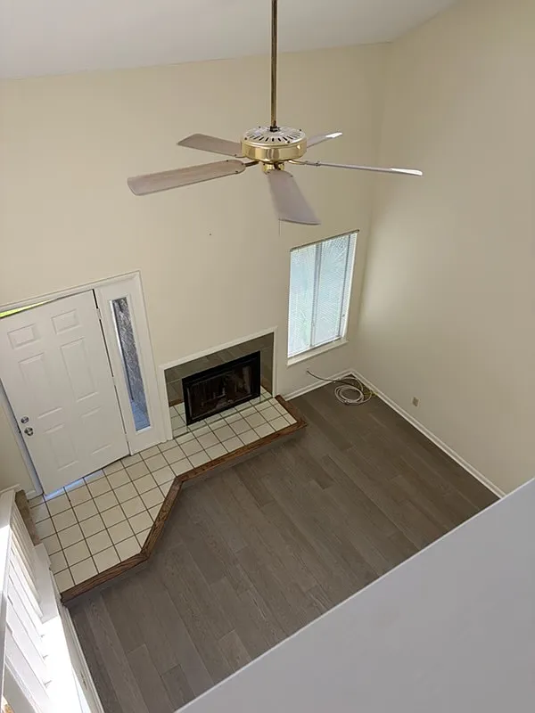 view from upstairs looking down into living room. - 5 Gumtree Rd