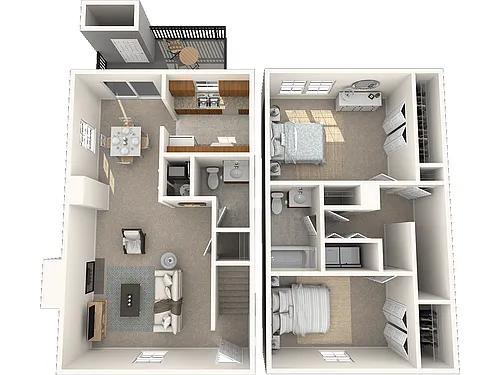 Floor plan Two Bedroom Townhome