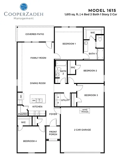 Floor plan 4 Bed 2 Bath