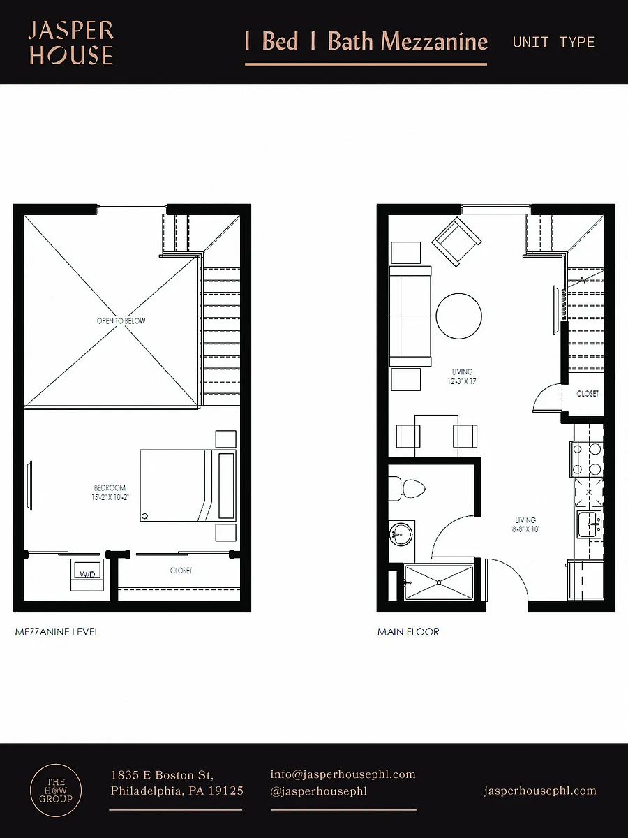 Floor plan 1 Bed 1 Bath Mezzanine