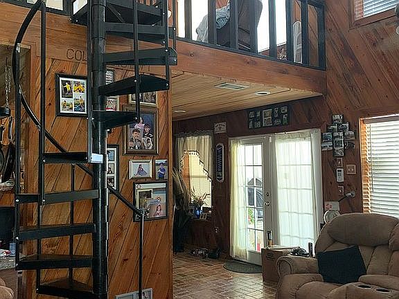 Spiral stairs, loft bedroom 