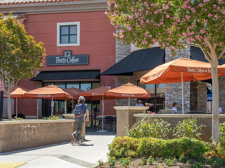 Drive down Magic Mountain Parkway for a variety of cafes, shops and restaurants.