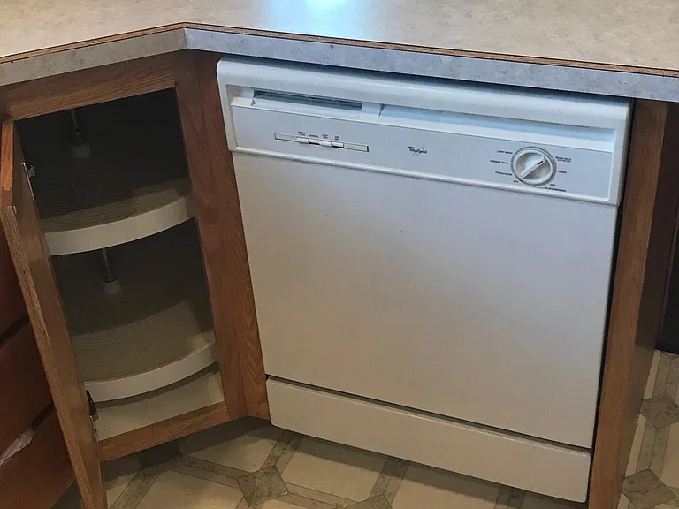 Lazy Susan corner cabinet ready for your chefs tools.