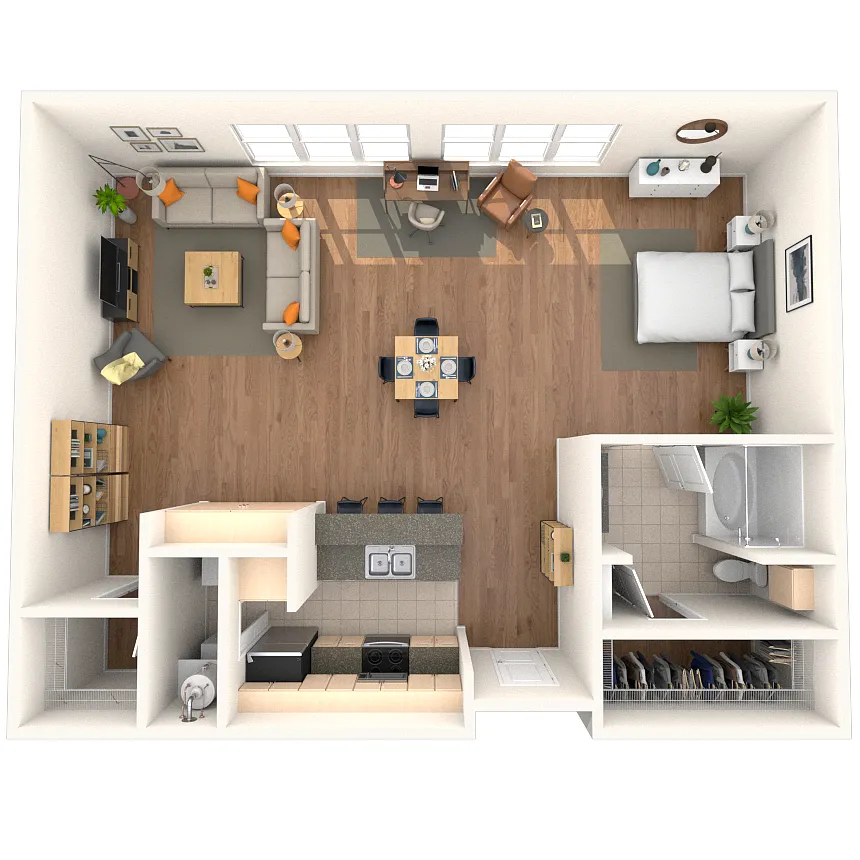 Floor plan Studio 0x1 1024 SF