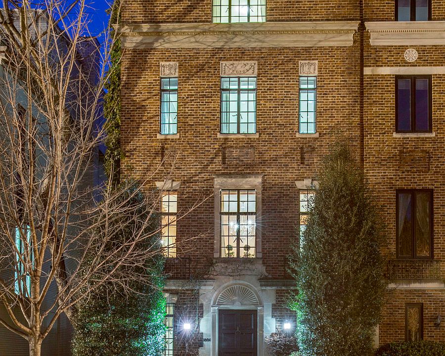 night view of front facade
