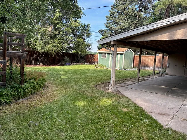 Large covered patio & shed