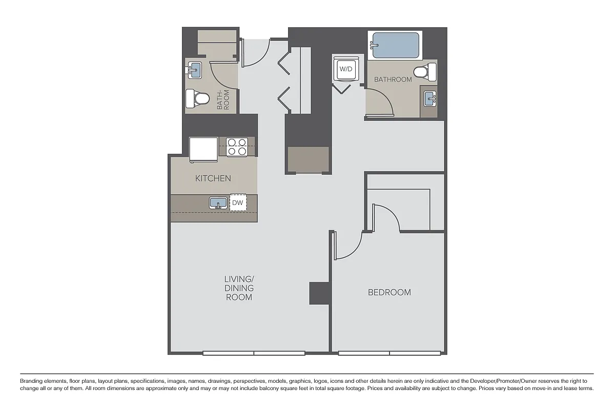 Floor plan Plan 1J + Den