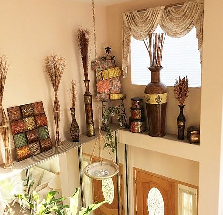 vaulted ceiling in entry way