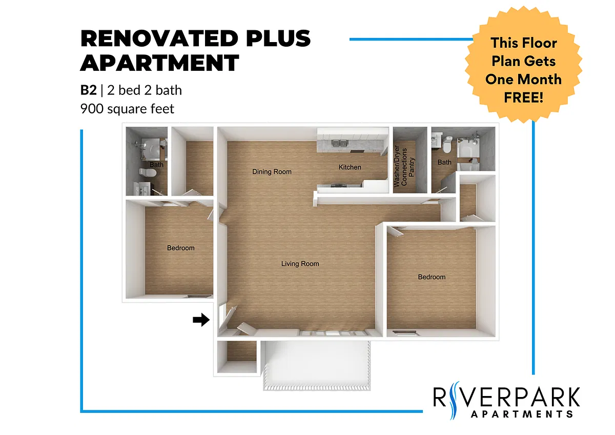 Floor plan B2 Renovated Plus