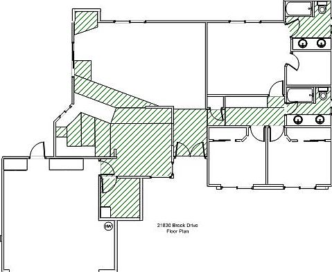 Floor plan - tiles hatched