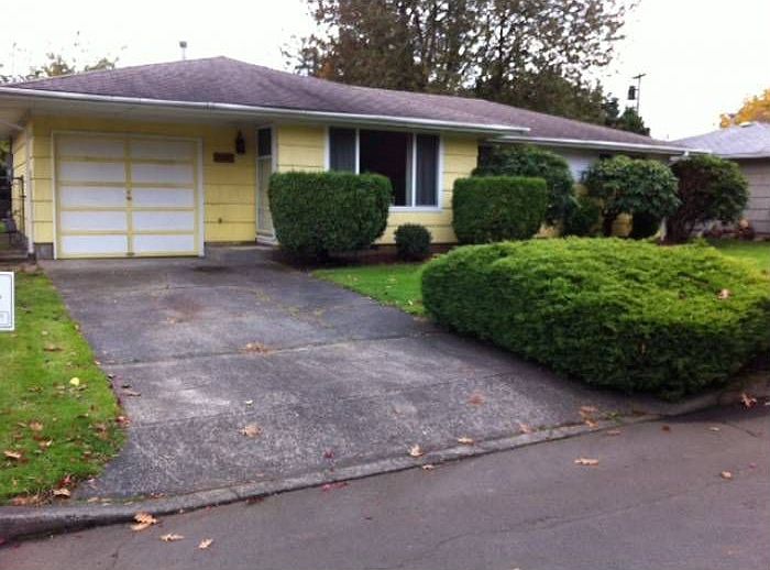 Front of home garage