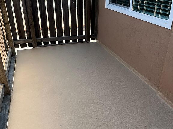 Private patio. Plenty of room for a small table and BBQ