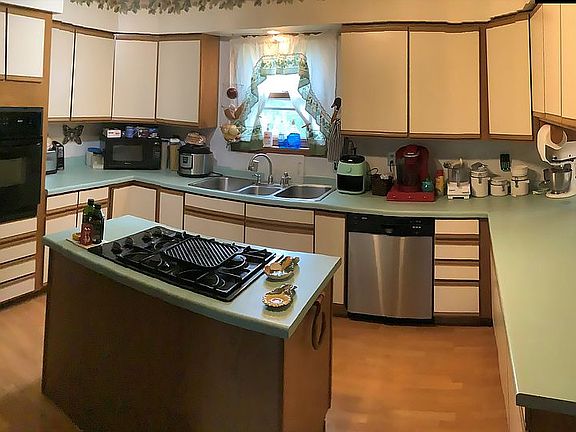 Large kitchen lake view