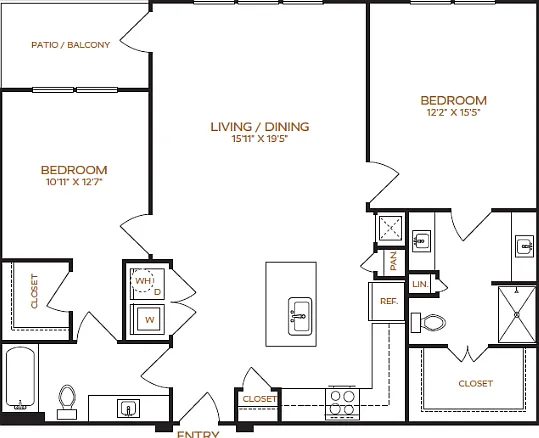 2 Bedroom | 2 Bathroom | 1190 Sq. Ft. | Income Restricted 2 Bedroom | 2 Bathroom | 1190 Sq. Ft. | Income Restricted