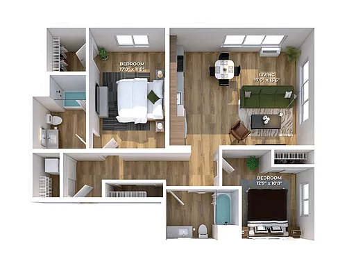 Floor plan Two Bedroom C4