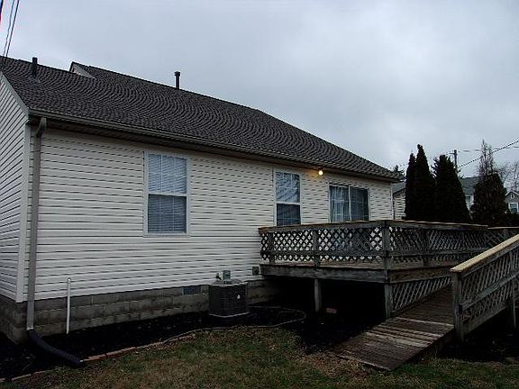 Rear view and large rear deck for cook outs