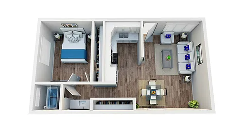 Floor plan 1 Bed 1 Bath