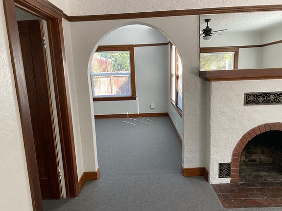 Looking into the dining room from front entry door.