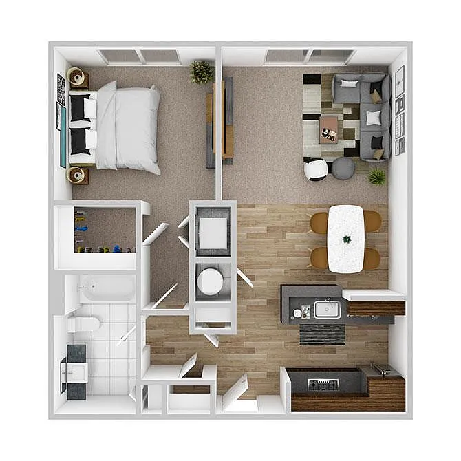 Floor plan 1 Bedroom | 1 Bath