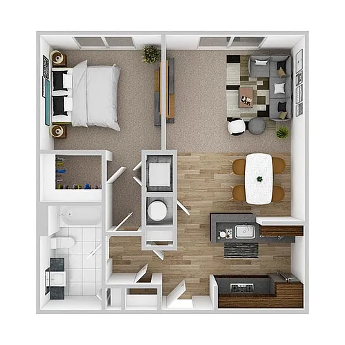 Floor plan 1 Bedroom | 1 Bath