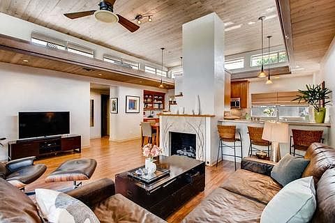 Open living room to kitchen