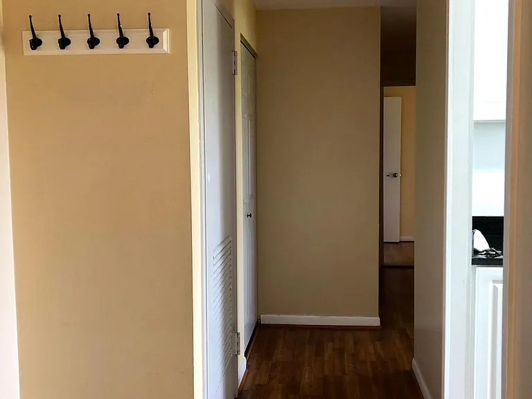 View from the apartment entry looking down the hallway