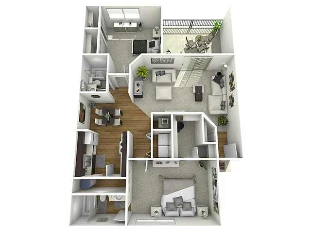 Floor plan 2 Bed, 2 Bath C (80% Income Restricted)