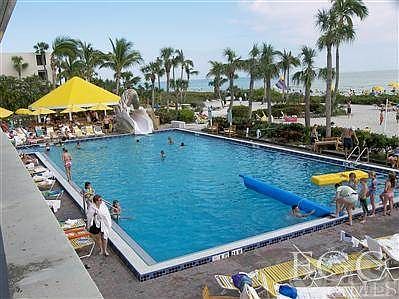 Sundial Resort main pool with pool bar and restaurnat directly on the Gulf of Mexico.