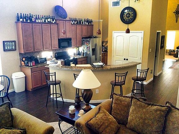 Family room and kitchen