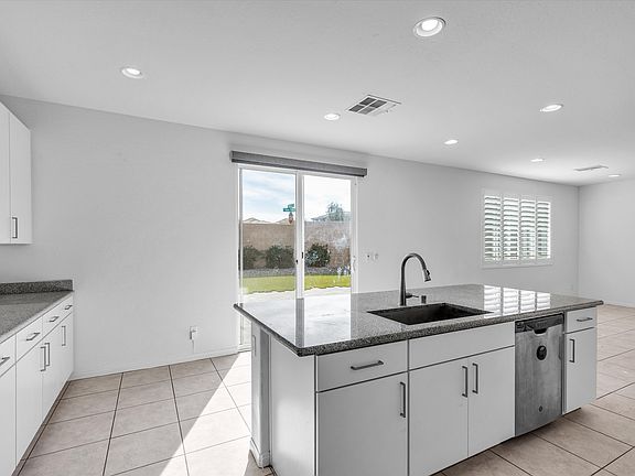 kitchen looking out into the backyard