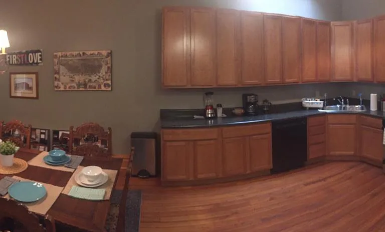 Panorama of Dining and Kitchen