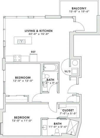 1,005 square foot two bedroom, two bath apartment home 1,005 square foot two bedroom, two bath apartment home