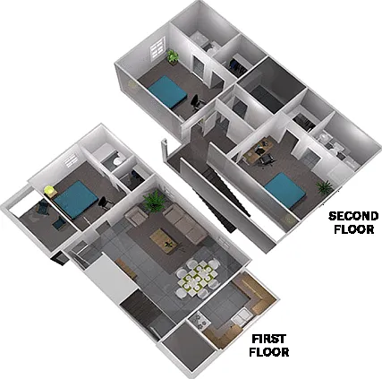 The Collective at Lubbock 3x3 Cottage Floor Plan The Collective at Lubbock 3x3 Cottage Floor Plan