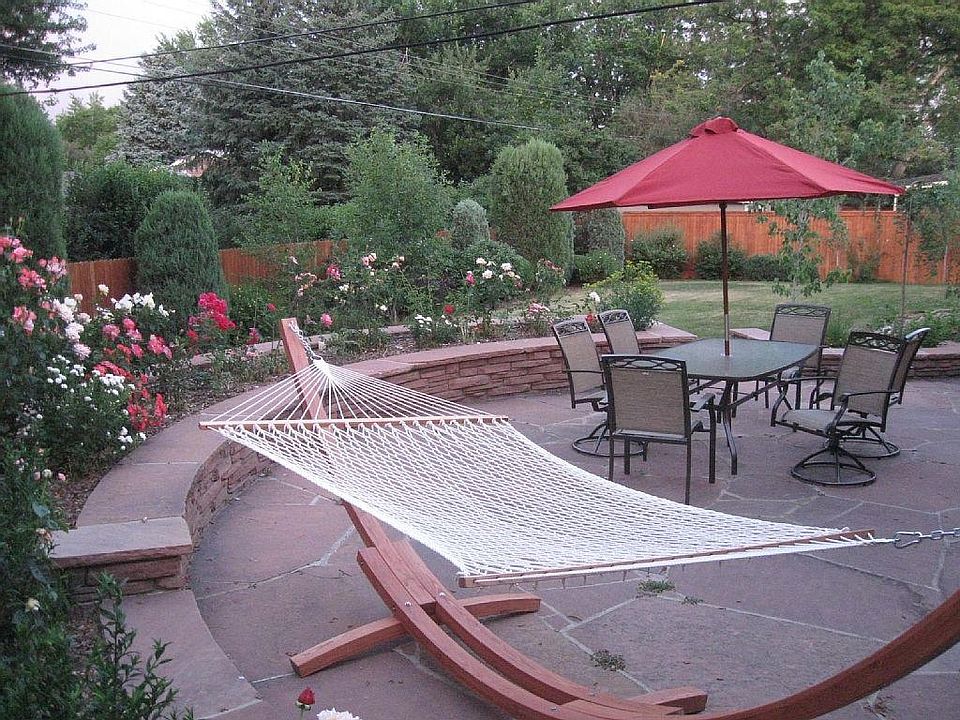 Fenced back yard and patio