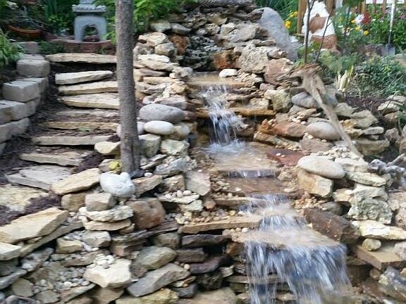 A water fall by the Gazebo.  It was just put in about 3 yrs ago.