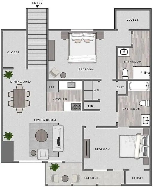 Floor plan B1 - 2X2