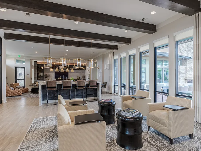 Modern Lounge Area With Pool View