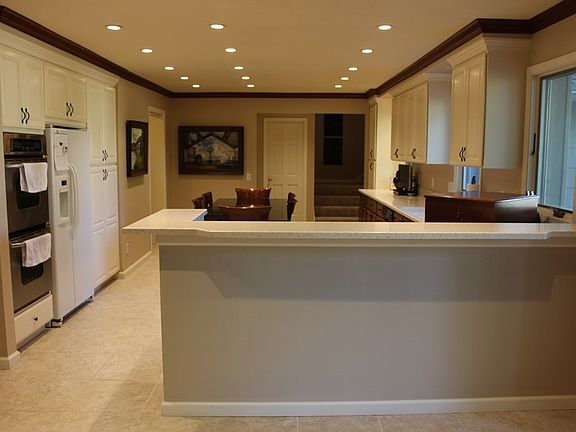 View from living room to kitchen