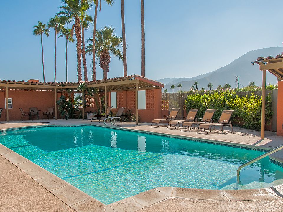 Pool with cabanas and Mountain View