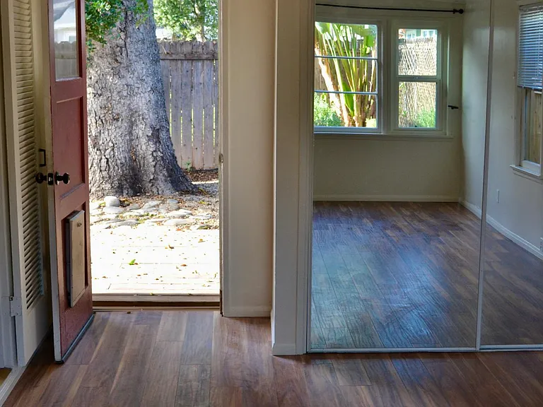 Door to back garden from Master bedroom.