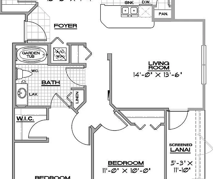 Trinity Club Apartments - Duo-Lanai - 1 Beds - 1 Baths - 1011 Sq. ft.