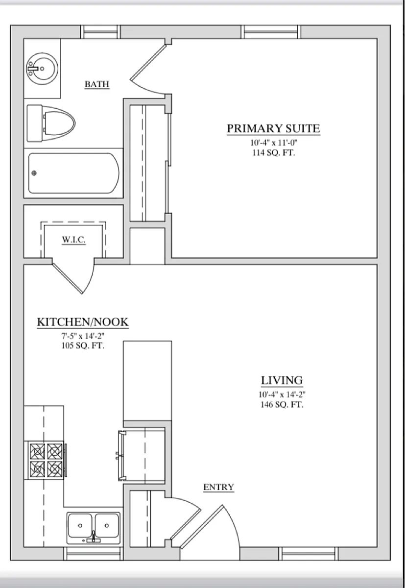 Floor plan 1 bedroom